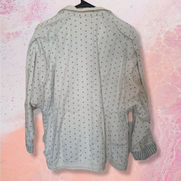 Lavon by Cheerful Corp Vintage 80s White Denim Embroidered Bomber Jacket sz M - Picture 3 of 6